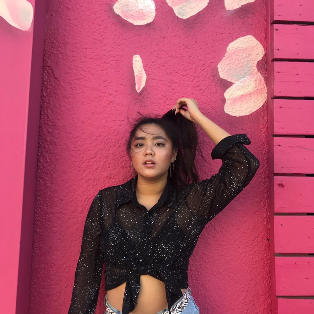 Vintage glitter button up